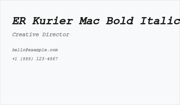 ER Kurier Mac Bold Italic Business Card