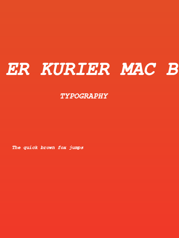 ER Kurier Mac Bold Italic Poster