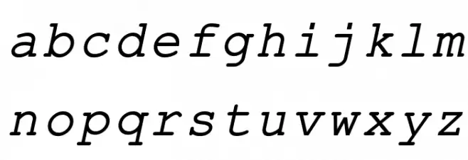 ER Kurier Mac Italic Caratteri MINUSCOLO