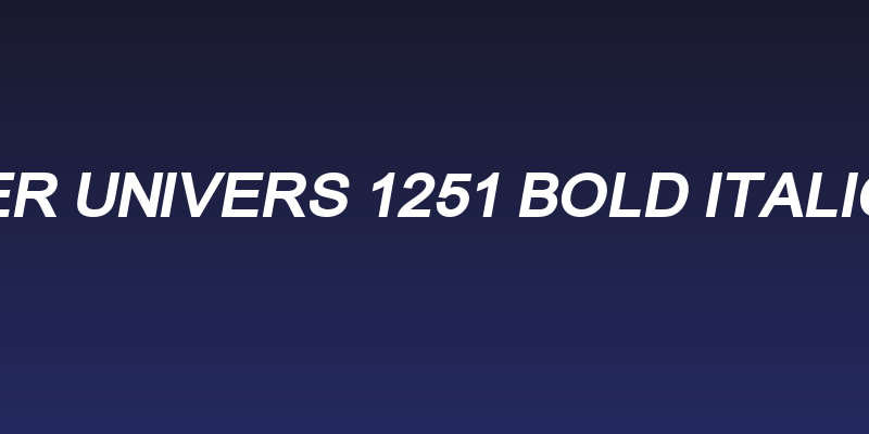 ER Univers 1251 Bold Italic Social Header