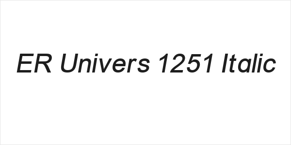 ER Univers 1251 Italic Logo