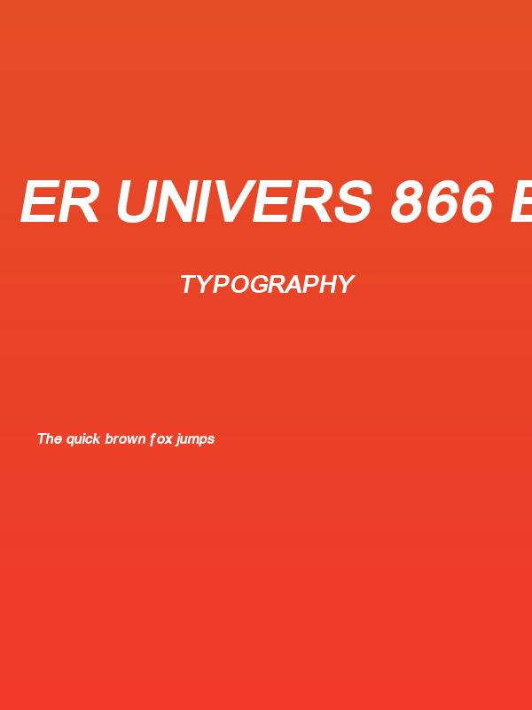 ER Univers 866 Bold Italic Poster