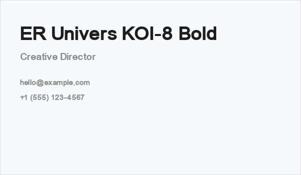 ER Univers KOI-8 Bold Business Card