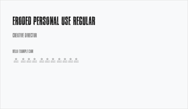 ERODED PERSONAL USE Regular Business Card