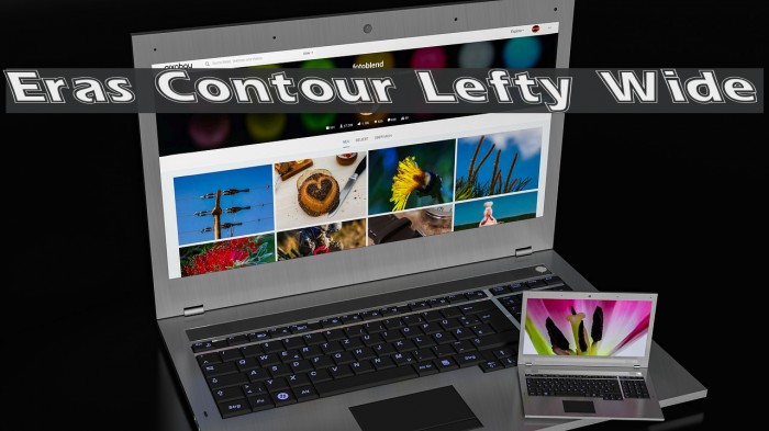 Eras Contour Lefty Wide Font examples