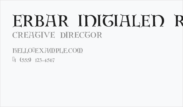 Erbar Initialen Regular Business Card