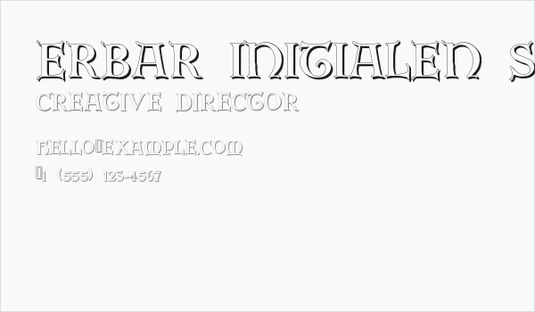 Erbar Initialen Shadow Business Card