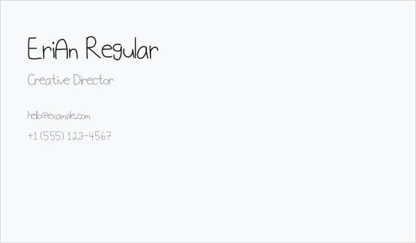 EriAn Regular Business Card