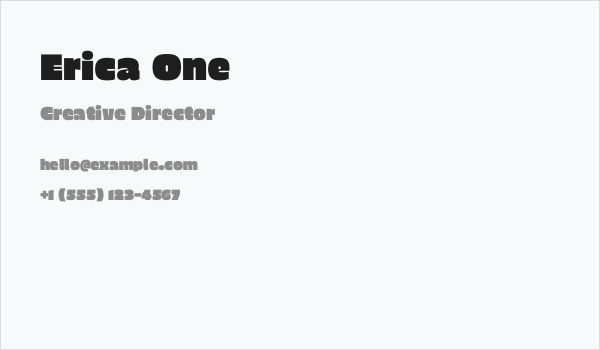 Erica One Business Card