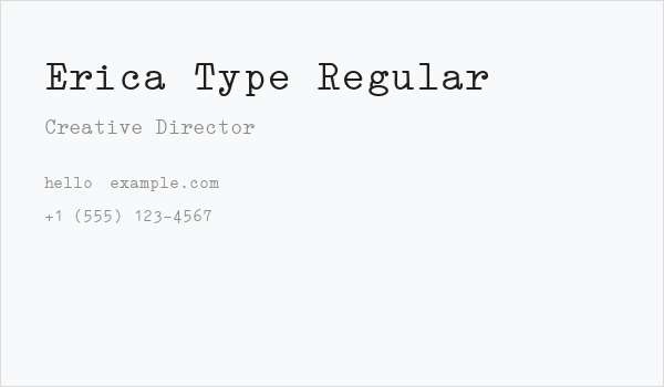 Erica Type Regular Business Card