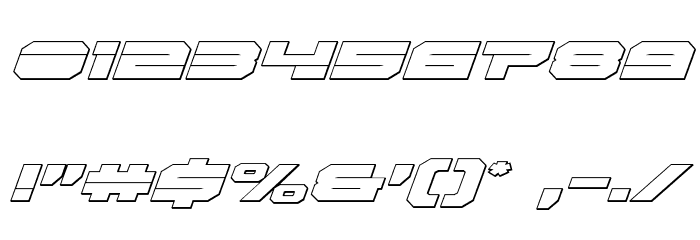Eridanus 3D Italic Font OTHER CHARS