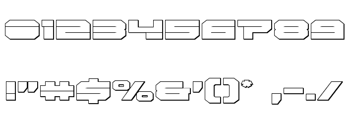 Eridanus 3D Font OTHER CHARS