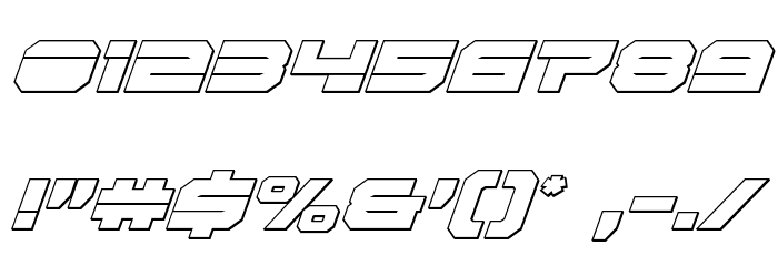 Eridanus Condensed 3D Italic Font OTHER CHARS