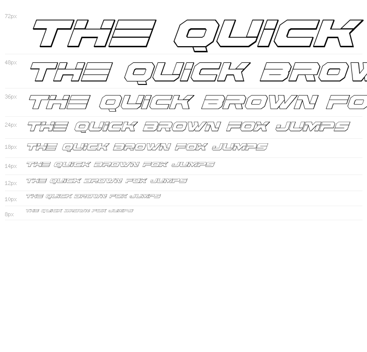 Eridanus Condensed 3D Italic Waterfall