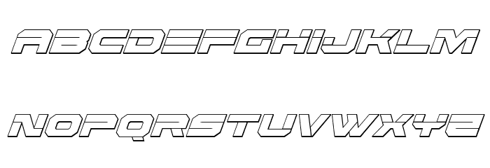 Eridanus Condensed 3D Italic Font LOWERCASE
