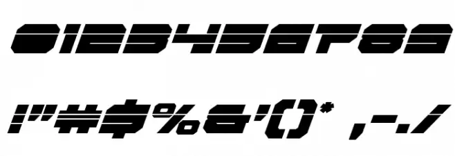 Eridanus Condensed Laser Italic Font OTHER CHARS