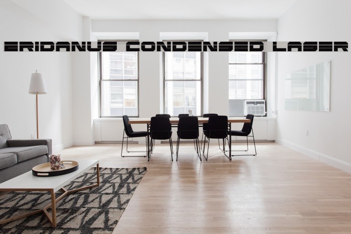 Eridanus Condensed Laser Font examples