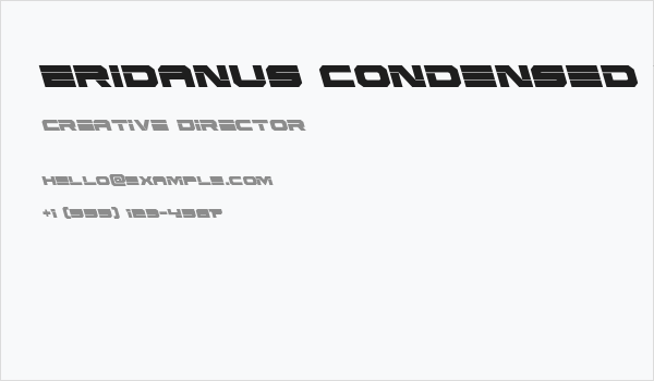 Eridanus Condensed Leftalic Business Card