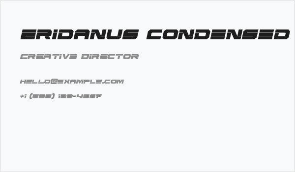 Eridanus Condensed Semi-Italic Business Card