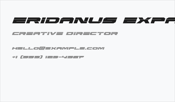 Eridanus Expanded Italic Business Card