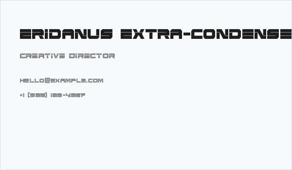 Eridanus Extra-Condensed Business Card