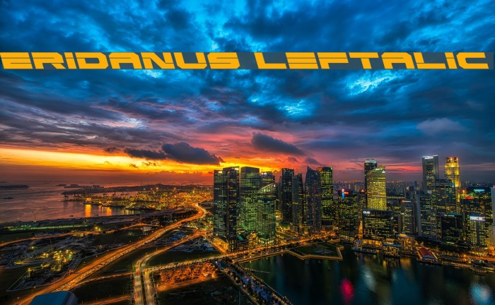 Eridanus Leftalic Font examples