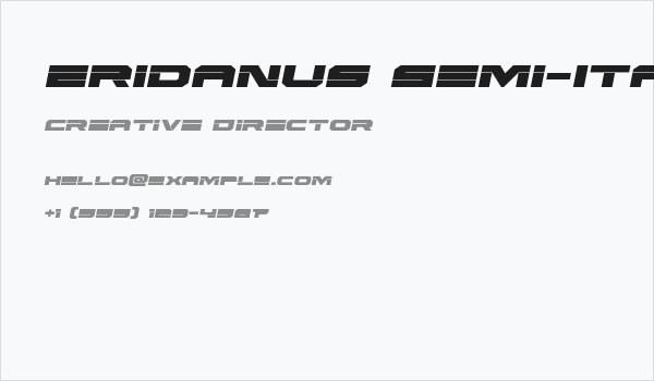 Eridanus Semi-Italic Business Card