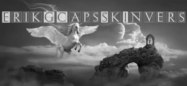 ErikGCapsSkInvers Schriftart examples