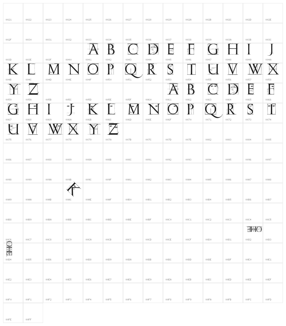 ErikGCapsSketches Character Map