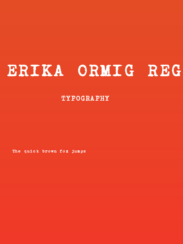 Erika Ormig Regular Poster