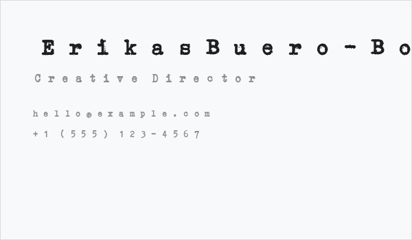 ErikasBuero-BoldItalic Business Card