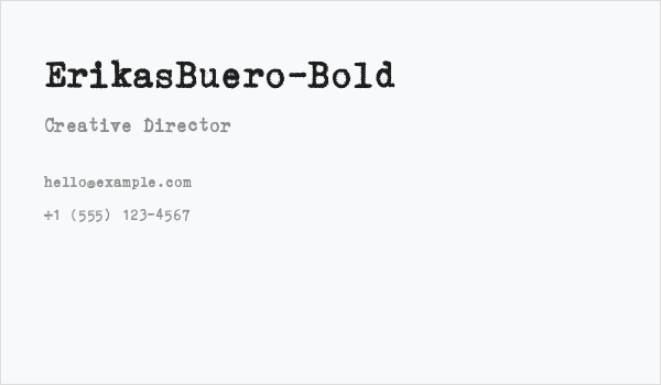 ErikasBuero-Bold Business Card