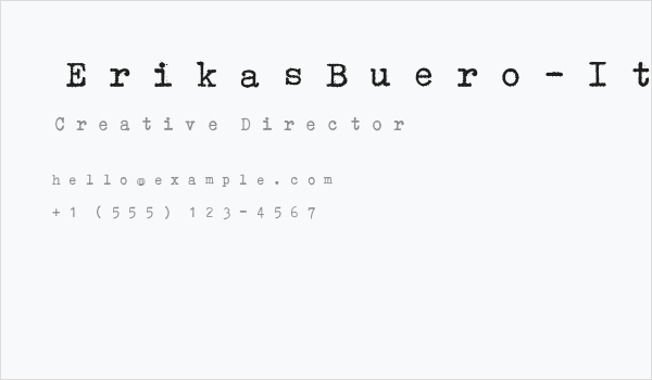ErikasBuero-Italic Business Card