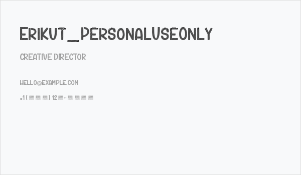 Erikut_PersonalUseOnly Business Card