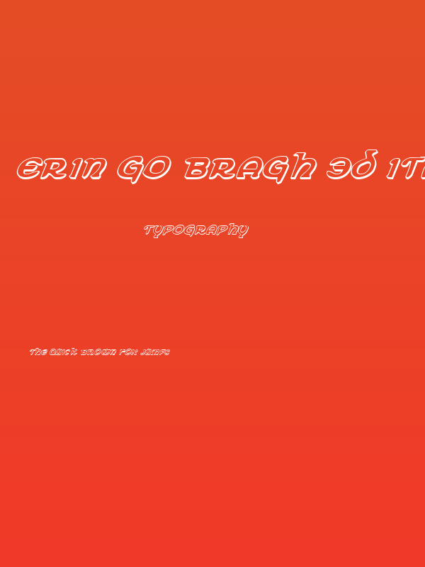 Erin Go Bragh 3D Italic Poster