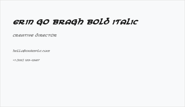 Erin Go Bragh Bold Italic Business Card
