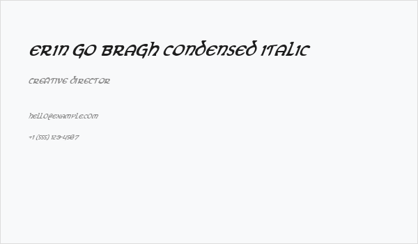 Erin Go Bragh Condensed Italic Business Card