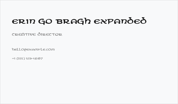 Erin Go Bragh Expanded Business Card