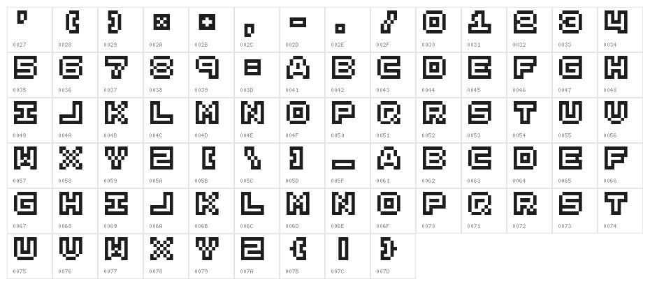 Erix Outline Character Map