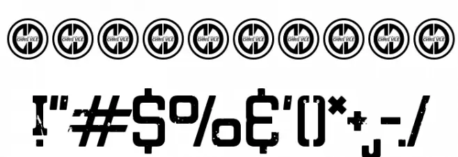 Eroded Denim Font OTHER CHARS