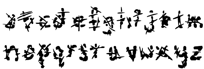 Eroded Strikethrough Lines Font LOWERCASE