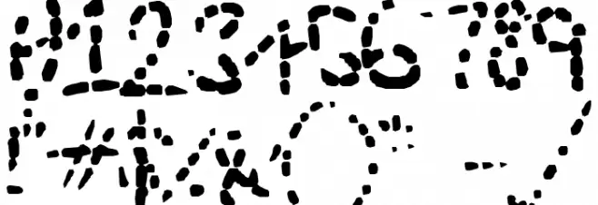 Eroded Strikethrough Severe Шрифта ДРУГИЕ символов