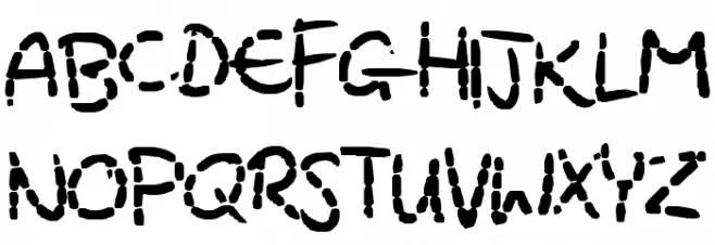 Eroded Strikethrough Schriftart Groß