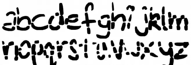 Eroded Strikethrough Font Litere mici