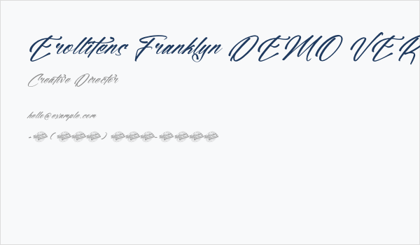 Erollitens Franklyn DEMO VERSIO Italic Business Card