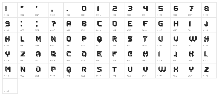 Eros Regular Character Map