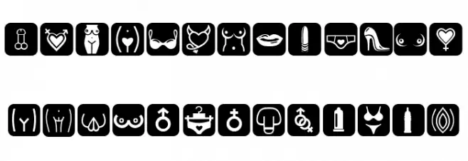 Erotic Symbols Regular फ़ॉन्ट अपरकेस