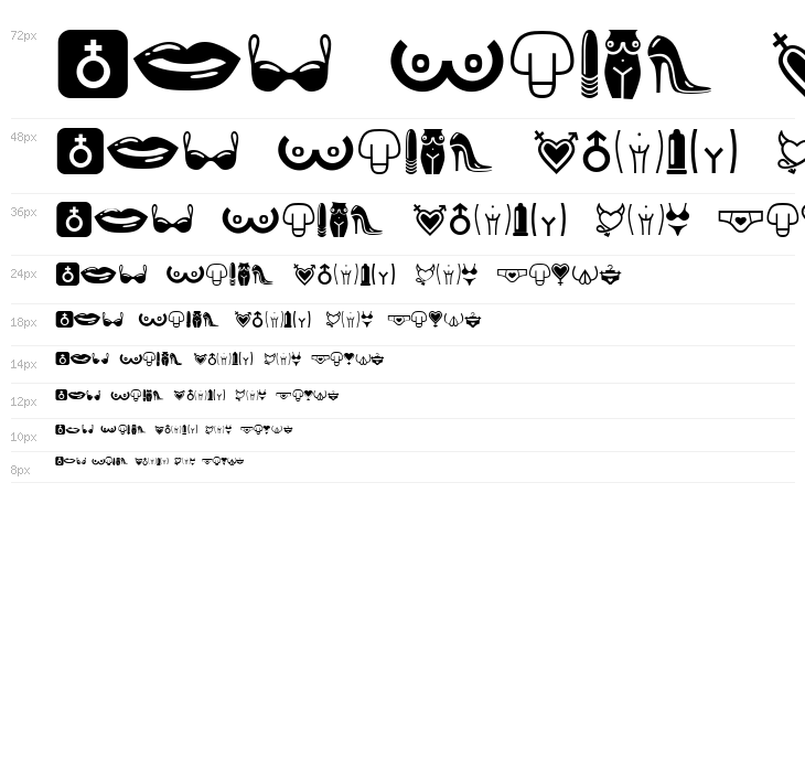 Erotic Symbols Regular Waterfall