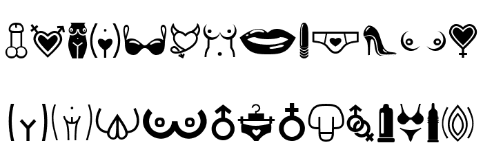 Erotic Symbols Regular Font LOWERCASE
