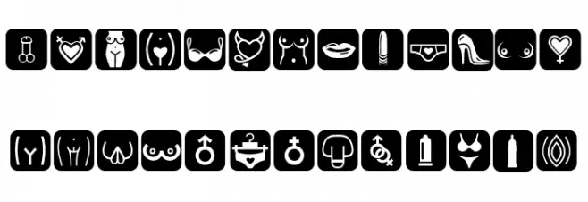 Erotic Symbols Regular Schriftart Groß
